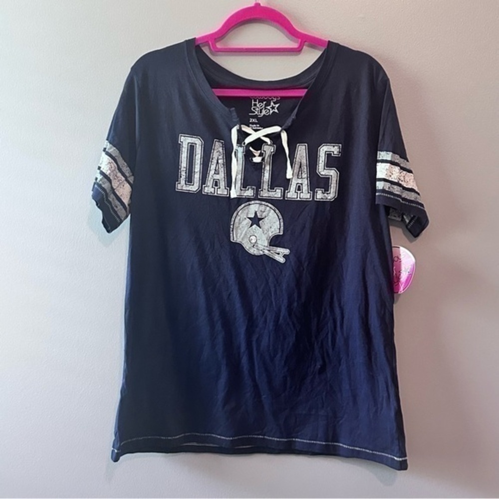 Dallas Cowboys Her Style Football T-shirt size 2X Blue Star logo New